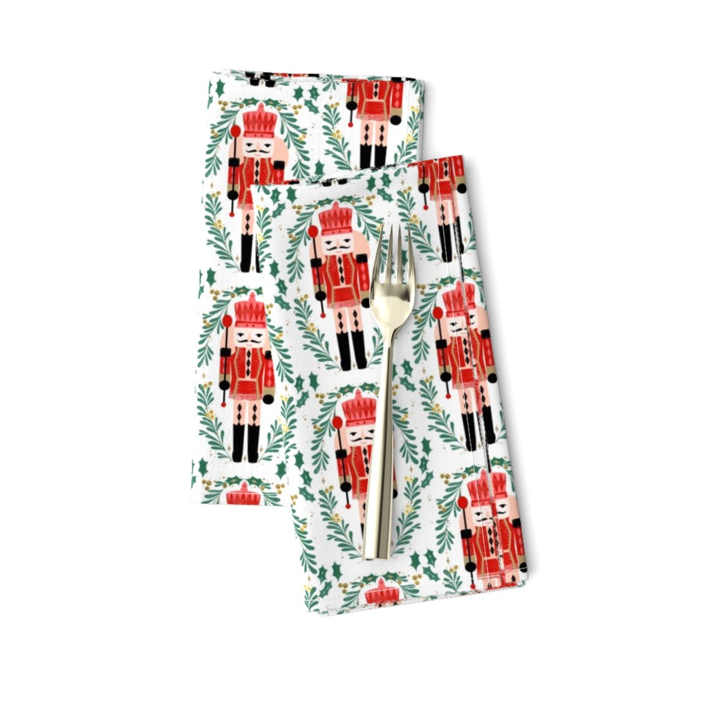 nutcracker // xmas holiday christmas fabric red and green nutcrackers fabric by andrea lauren