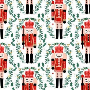 nutcracker // xmas holiday christmas fabric red and green nutcrackers fabric by andrea lauren