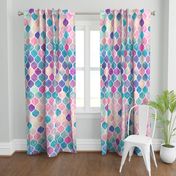 Rainbow Pastel Watercolor Moroccan Pattern - large