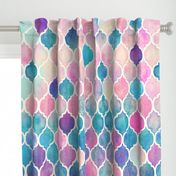 Rainbow Pastel Watercolor Moroccan Pattern - large