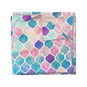 Rainbow Pastel Watercolor Moroccan Pattern - large