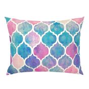 Rainbow Pastel Watercolor Moroccan Pattern - large