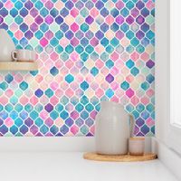 Rainbow Pastel Watercolor Moroccan Pattern - large