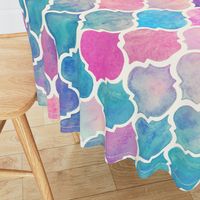 Rainbow Pastel Watercolor Moroccan Pattern - large