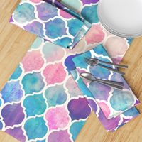 Rainbow Pastel Watercolor Moroccan Pattern - large