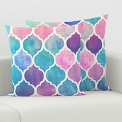 Rainbow Pastel Watercolor Moroccan Pattern - large