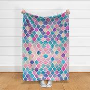 Rainbow Pastel Watercolor Moroccan Pattern - large