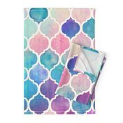 Rainbow Pastel Watercolor Moroccan Pattern - large