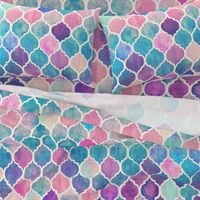 Rainbow Pastel Watercolor Moroccan Pattern - large