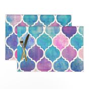 Rainbow Pastel Watercolor Moroccan Pattern - large