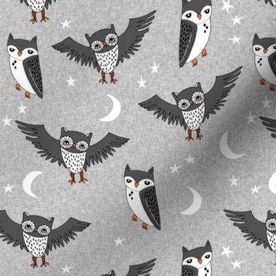 owl // stars moon kids charcoal grey 