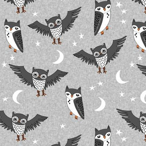 owl // stars moon kids charcoal grey 