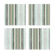 Celadon and gray faux linen ticking stripe