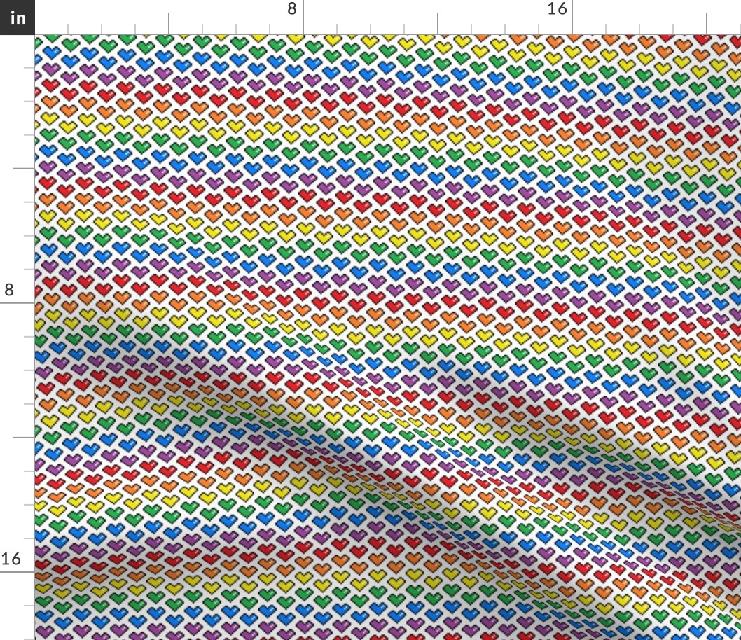 Pixel Heart (Rainbow) Chevron