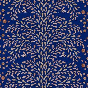 Victorian Inspiration in Gold (Deep Blue)