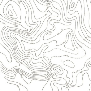 White Contour Map