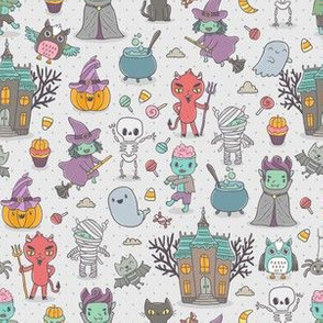 Funny happy halloween characters 