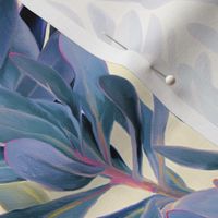 Painted Protea Floral - magenta and grey blue colorway