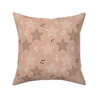 Twinkle twinkle little star cute baby nursery or christmas theme print in black white and dark night beige brown
