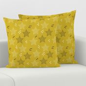 Twinkle twinkle little star cute baby nursery or christmas theme print in black white and dark night mustard yellow