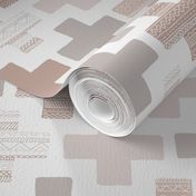 Plus plus cross geometric modern patterns in pastel beige and gray