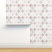 Plus plus cross geometric modern patterns in pastel beige and gray