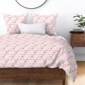 Plus plus cross geometric modern patterns in pastel white and pink
