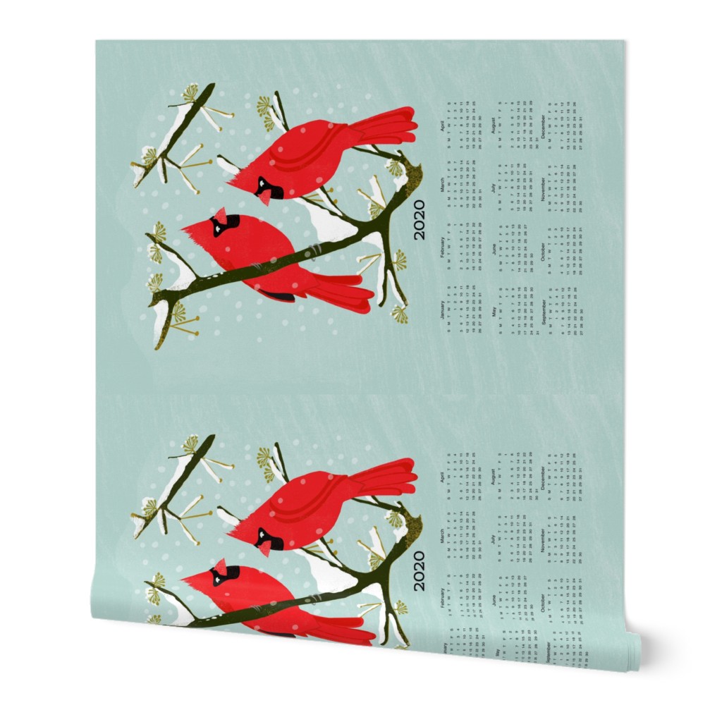 2020 Cardinals Tea Towel Calendar by Andrea Lauren 