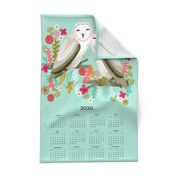 2020 Barn Owls Tea Towel Calendar by Andrea Lauren 