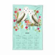 2020 Barn Owls Tea Towel Calendar by Andrea Lauren 