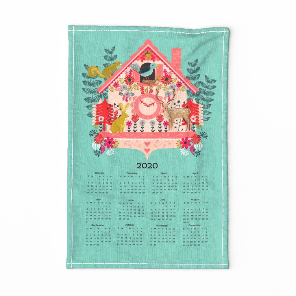 2020 Cuckoo Tea Towel Calendar by Andrea Lauren 