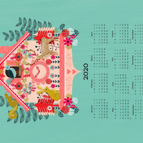 2020 Cuckoo Tea Towel Calendar by Andrea Lauren 