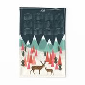 2019 Deer Mountain Tea Towel Calendar by Andrea Lauren 