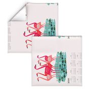 2020 Flamingo Tea Towel Calendar by Andrea Lauren 