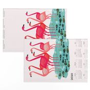 2020 Flamingo Tea Towel Calendar by Andrea Lauren 