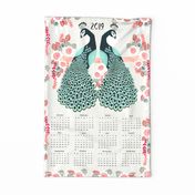 2019 Peacock Tea Towel Calendar by Andrea Lauren 