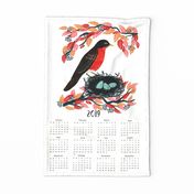 2019 Robins Nest Tea Towel Calendar by Andrea Lauren 