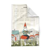 2020 Gnome Tea Towel Calendar by Andrea Lauren 