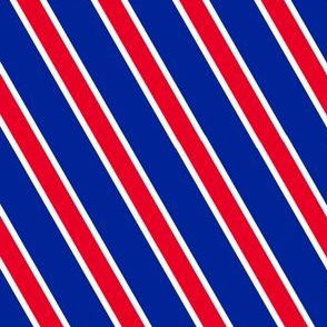 Royal blue and red stripes