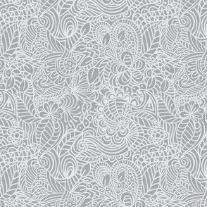 gray and white doodle 