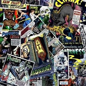 vintage comic book horror - LARGE PRINT