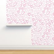 hearts // pastel pink love valentines simple minimal design in girly pastel repeating pattern print