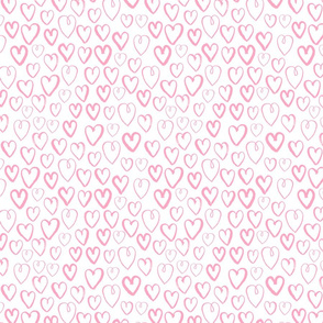 hearts // pastel pink love valentines simple minimal design in girly pastel repeating pattern print