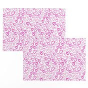 heart // hot pink magenta love valentines hand-drawn inky hearts artist illustration pattern