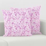 heart // hot pink magenta love valentines hand-drawn inky hearts artist illustration pattern