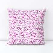 heart // hot pink magenta love valentines hand-drawn inky hearts artist illustration pattern