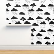 Rain Clouds - Black and White by Andrea Lauren 