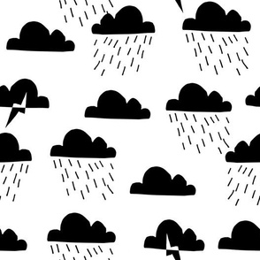 Rain Clouds - Black and White by Andrea Lauren 