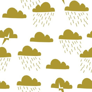 Rain Clouds - Golden Olive by Andrea Lauren 