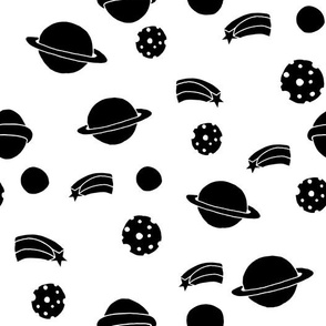 Planets - Black and White by Andrea Lauren